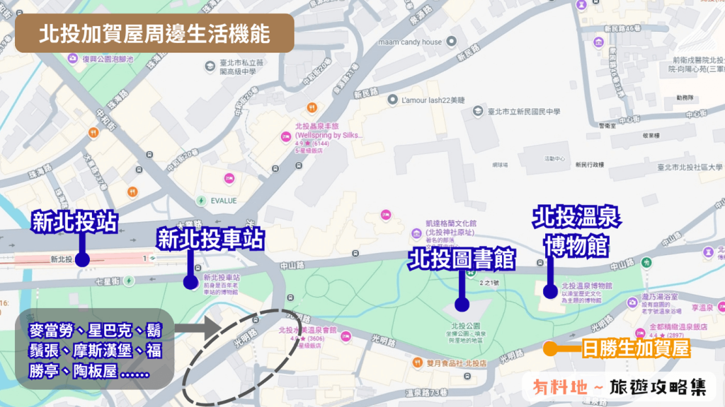2026【北投加賀屋】來日式溫泉旅館住一晚!園景套房、懷石晚餐與房型比較 13 北投加賀屋周邊
